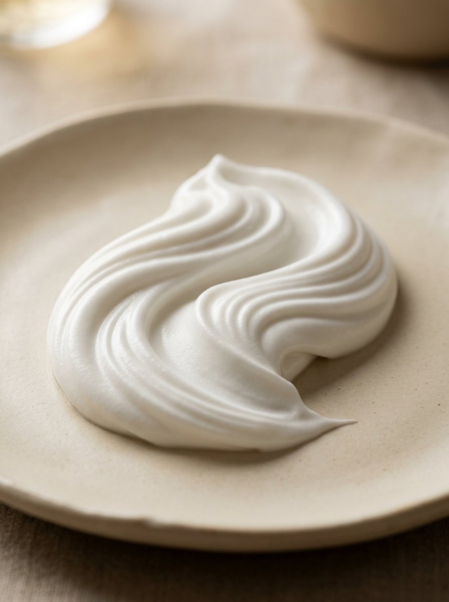 Silky cream and starch texture swirl