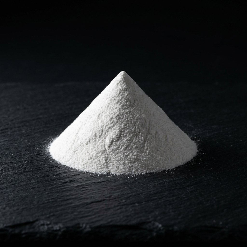 Mound of pure white starch ingredient powder